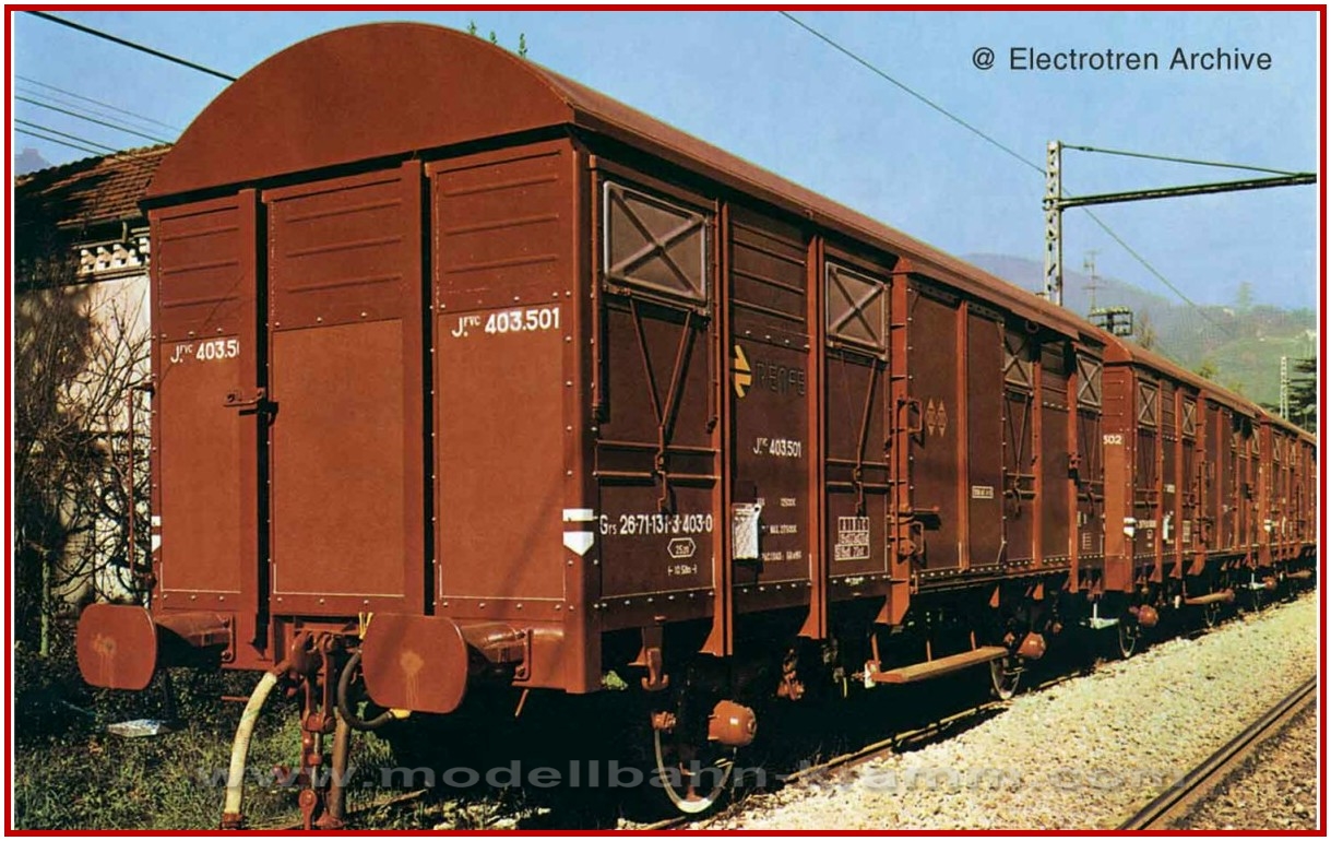 Arnold 6523, EAN 5055286684395: RENFE, 2-unit pack, ORE wagons, brown, period IV