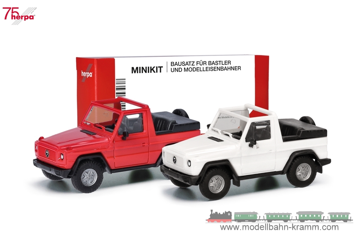 Herpa 012744, EAN 4013150012744: 1:87 Minikit Puch G-Klasse (´89) weiß/rot