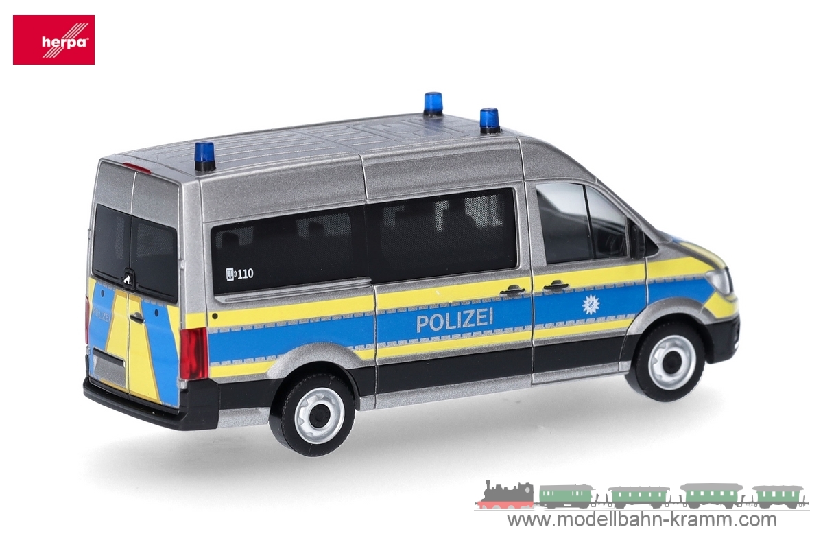 Herpa 097796, EAN 2000075618627: MAN TGE Bus Hochdach Polizei Bayern