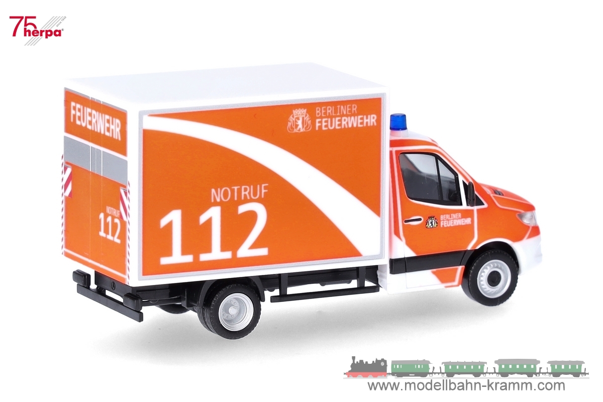 Herpa 097956, EAN 4013150097956: 1:87 Mercedes-Benz Sprinter ´18 Koffer Berliner Feuerwehr