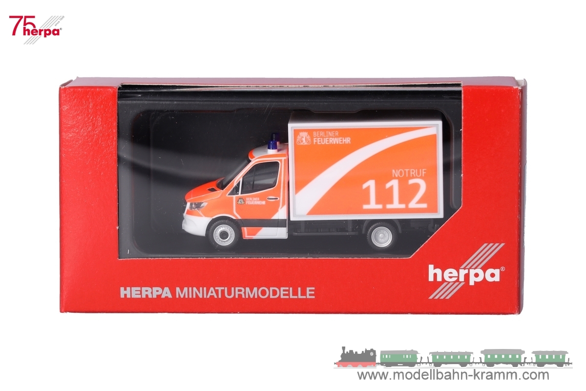 Herpa 097956, EAN 4013150097956: 1:87 Mercedes-Benz Sprinter ´18 Koffer Berliner Feuerwehr