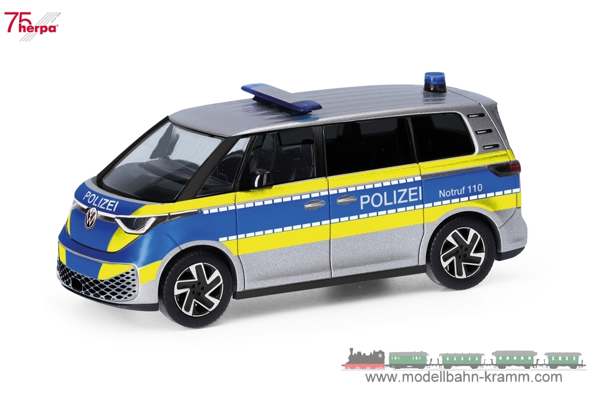 Herpa 097994, EAN 4013150097994: 1:87 Volkswagen (VW) ID. Buzz Polizei Fahrzeugstudie