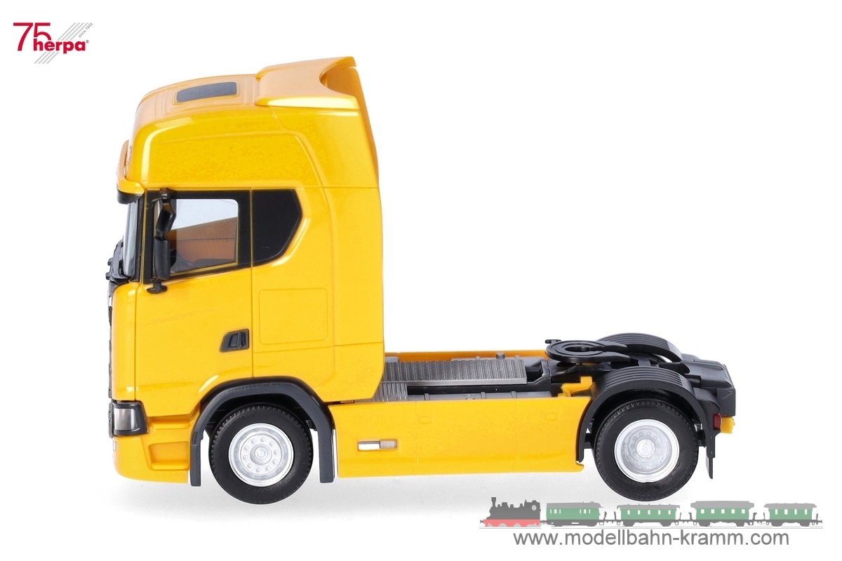 Herpa 306768-005, EAN 4013150353953: 1:87 Scania CS 20 HD Zugmaschine, ginstergelb