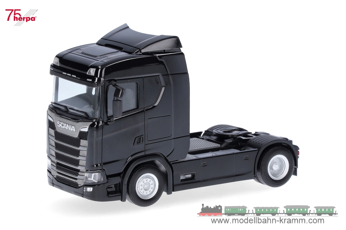 Herpa 310192-002, EAN 4013150353960: 1:87 Scania CS 20 ND Zugmaschine, schwarz