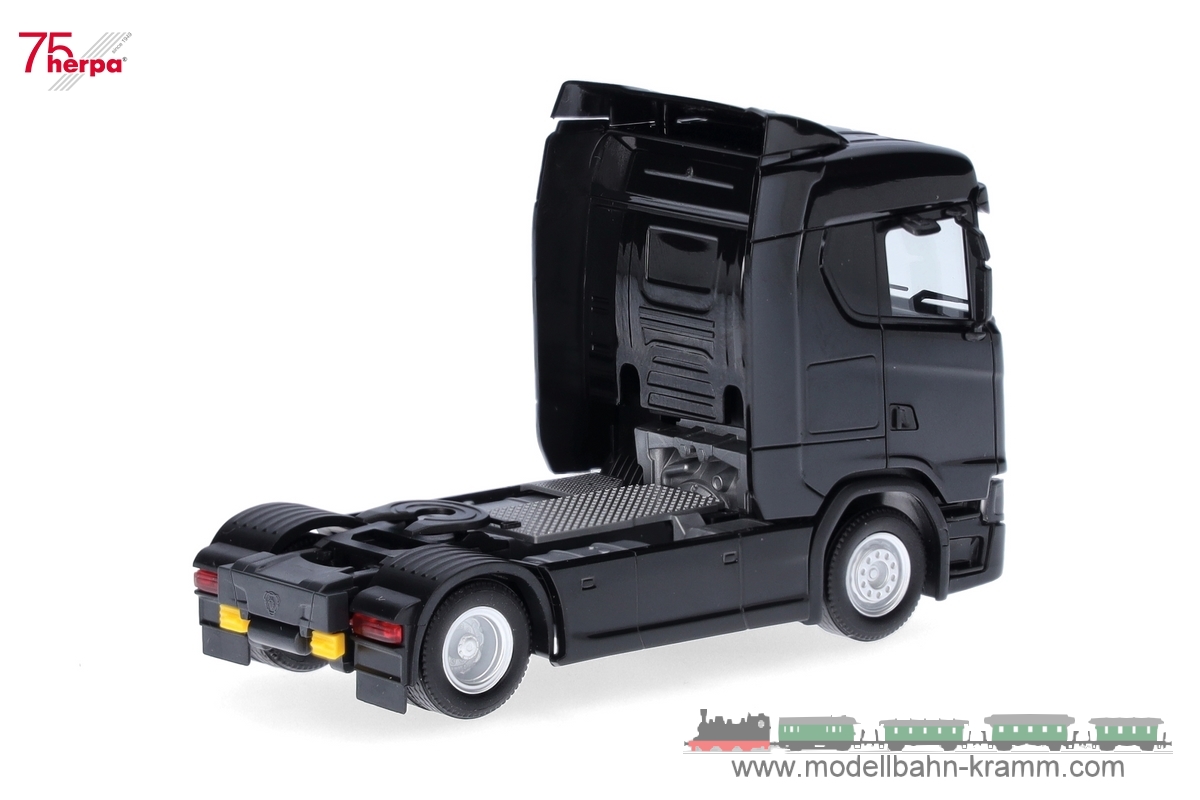 Herpa 310192-002, EAN 4013150353960: 1:87 Scania CS 20 ND Zugmaschine, schwarz