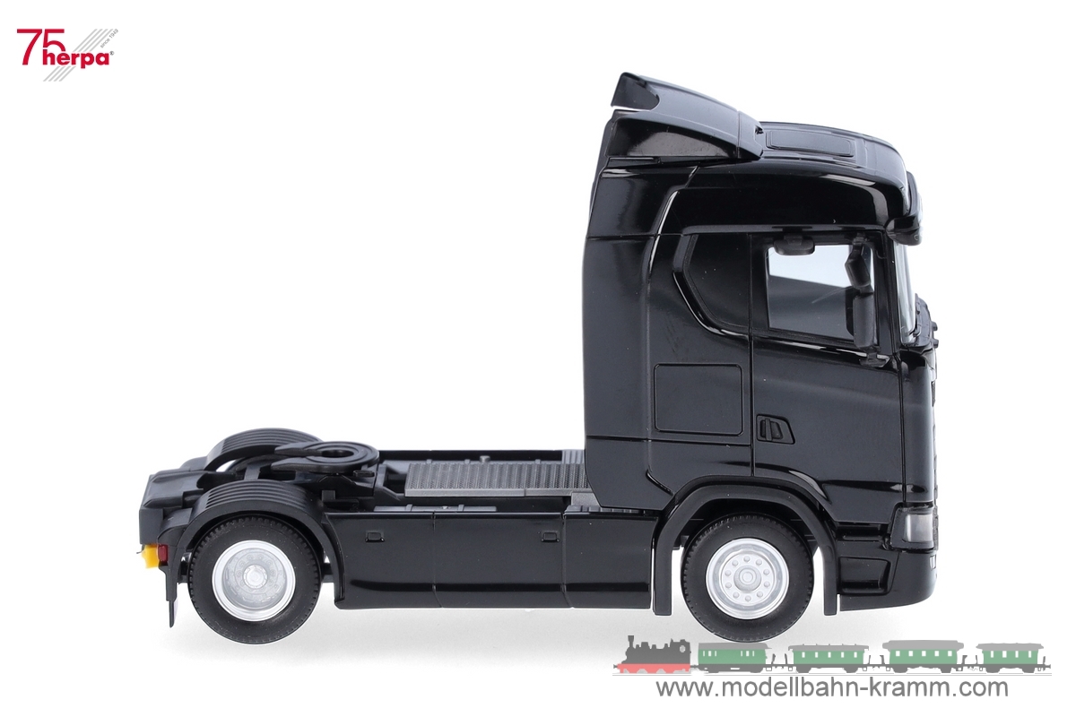 Herpa 310192-002, EAN 4013150353960: 1:87 Scania CS 20 ND Zugmaschine, schwarz