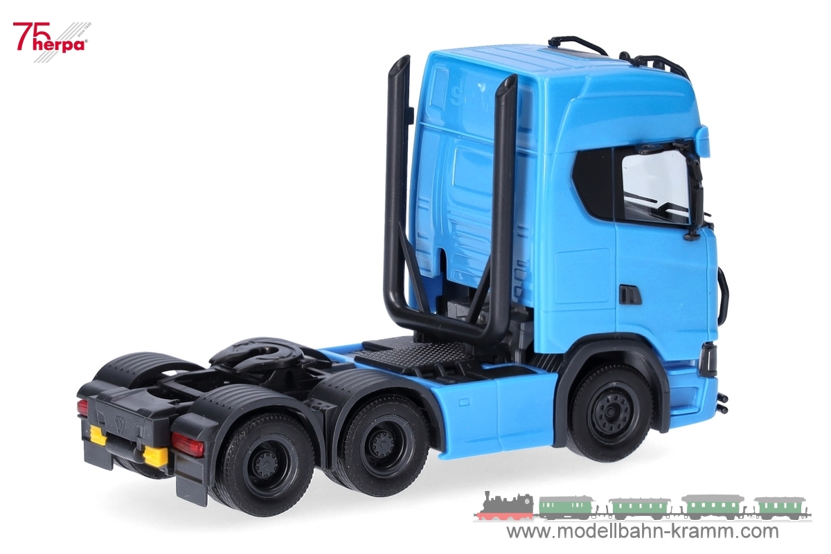 Herpa 314053-004, EAN 4013150353885: 1:87 Scania CS 20 6x4 Zugmaschine, himmelblau