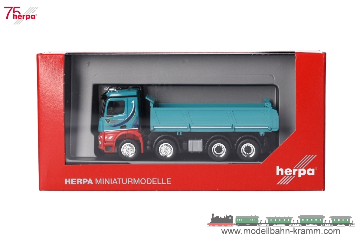 Herpa 317566, EAN 2000075619037: MB Arocs M Dreiseitenkipper 4achs Schmuttmair