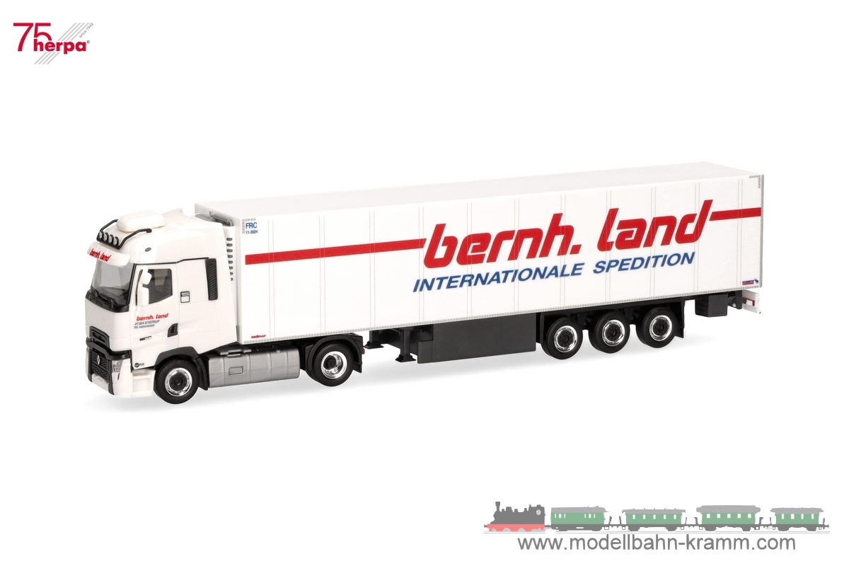 Herpa 317795, EAN 4013150317795: 1:87 Renault T facelift Kühlkoffer-Sattelzug Bernhard Land (Niedersachsen/Eystrup)