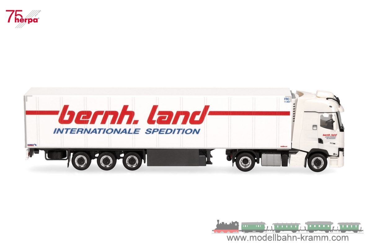 Herpa 317795, EAN 4013150317795: 1:87 Renault T facelift Kühlkoffer-Sattelzug Bernhard Land (Niedersachsen/Eystrup)