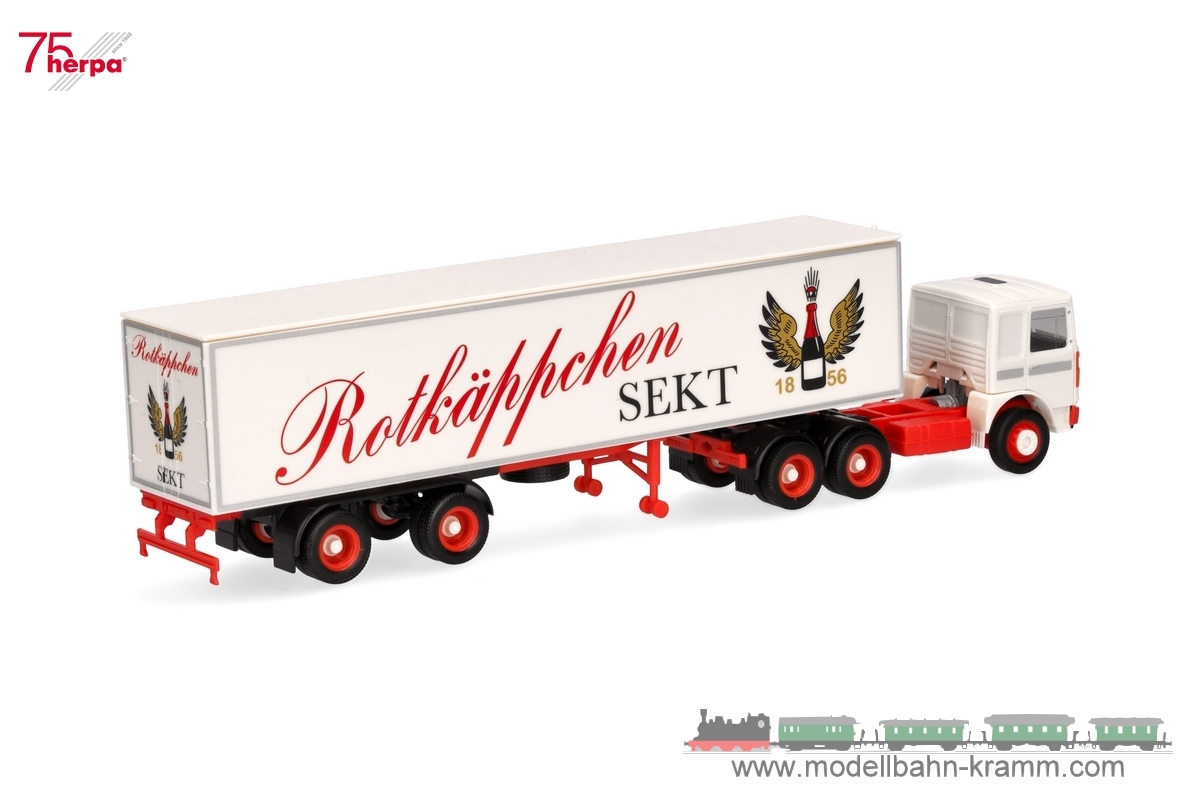 Herpa 317887, EAN 4013150317887: 1:87 Roman Diesel 6x4 Kühlkoffer-Sattelzug Rotkäppchen Sekt (Sachsen-Anhalt/Freyburg)