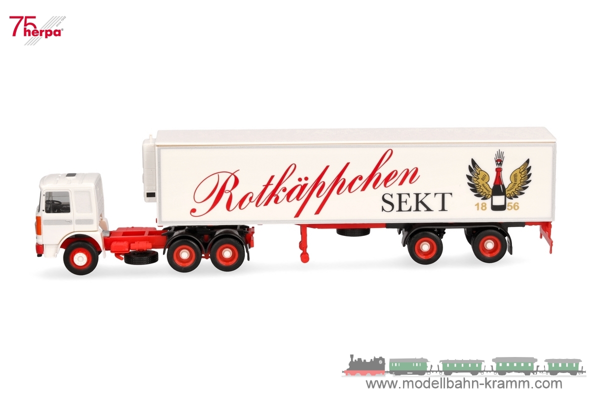 Herpa 317887, EAN 4013150317887: 1:87 Roman Diesel 6x4 Kühlkoffer-Sattelzug Rotkäppchen Sekt (Sachsen-Anhalt/Freyburg)