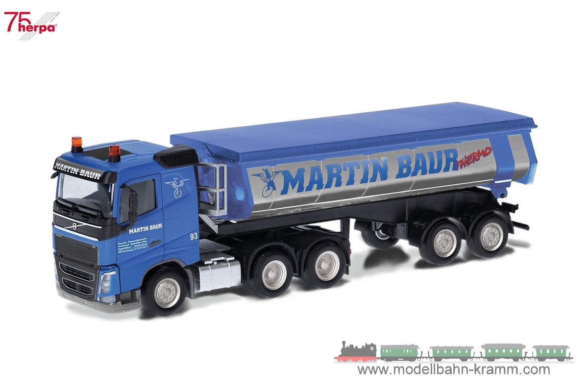 Herpa 317979, EAN 4013150317979: 1:87 Volvo FH FD Thermomulden-Sattelzug Martin Baur (Baden-Württemberg/Ertingen-Binzwangen)