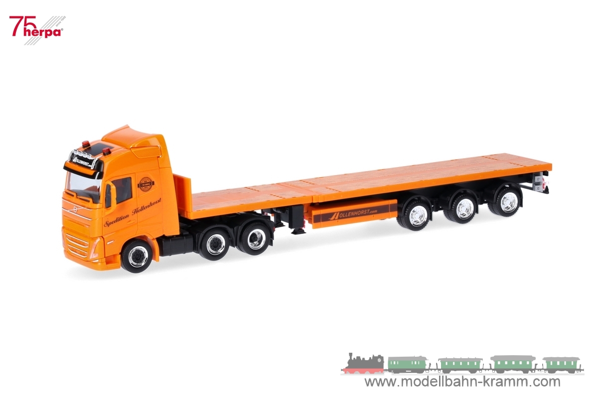 Herpa 318006, EAN 4013150318006: 1:87 Volvo FH GL 2020 Teletrailer-Sattelzug Spedition Hollenhorst (Nordrhein-Westfalen/Nottuln)