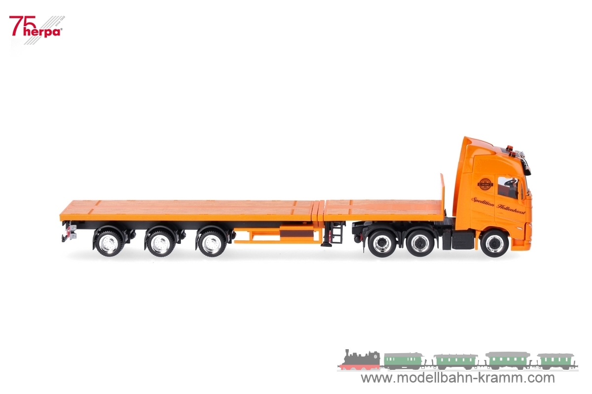 Herpa 318006, EAN 4013150318006: 1:87 Volvo FH GL 2020 Teletrailer-Sattelzug Spedition Hollenhorst (Nordrhein-Westfalen/Nottuln)