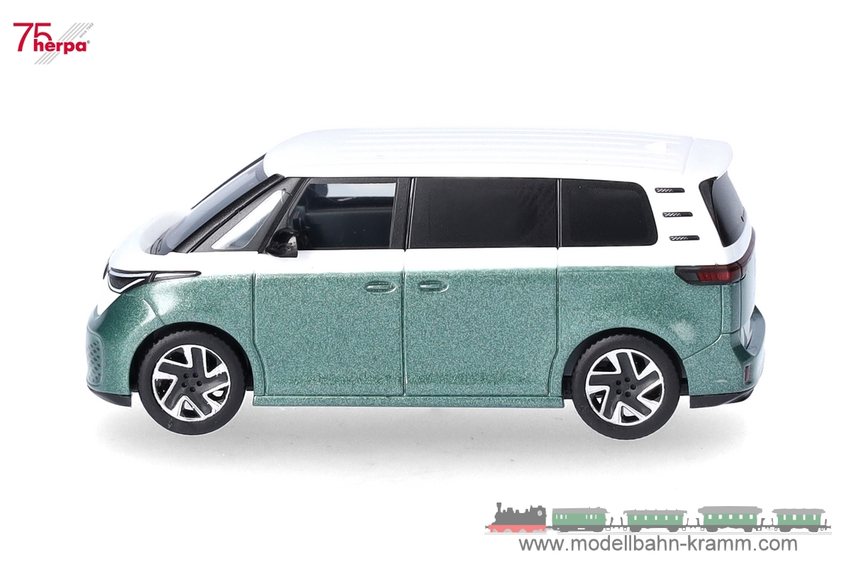 Herpa 431132, EAN 4013150431132: 1:87 VW ID. Buzz zweifarbig, Candy Weiß Bay Leaf Green Metallic