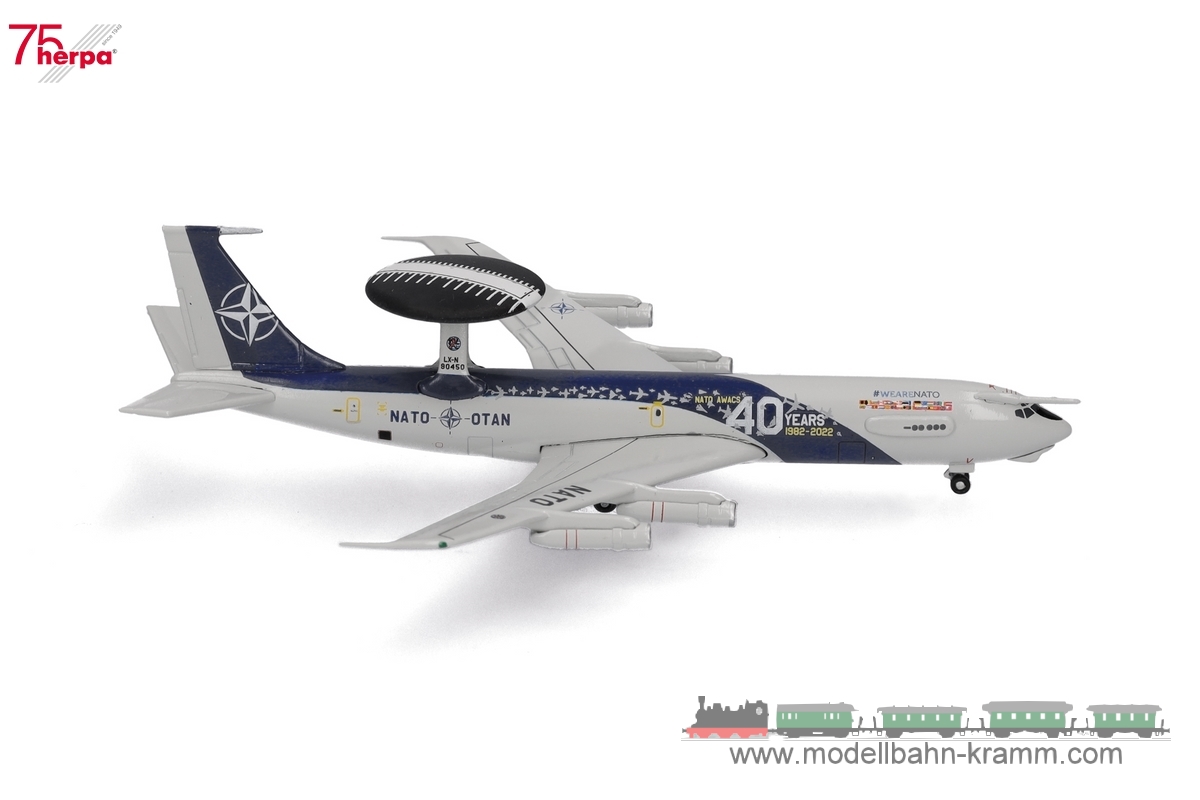 Herpa 537537, EAN 4013150537537: 1:500 NATO E-3A Sentry - E-3 Component 40th Anniversary – LX-N90450