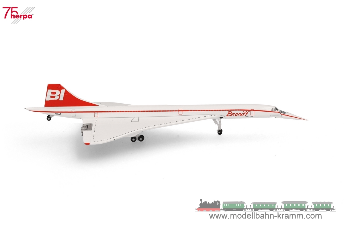 Herpa 537575, EAN 4013150537575: 1:500 Braniff International Concorde - N81AC