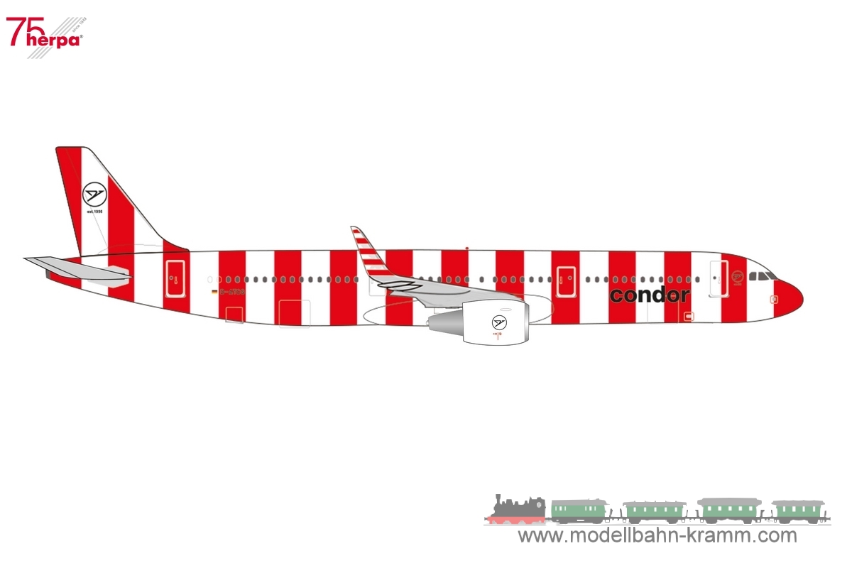 Herpa 537735, EAN 4013150537735: 1:500 Condor Airbus A321 “Passion” – D-ATCG