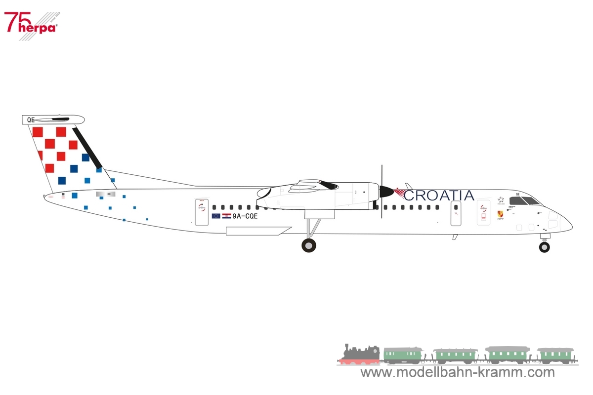 Herpa 573108, EAN 4013150573108: 1:200 Croatia Airlines Bombardier Q400 - “Zagorje” - 9A-CQE