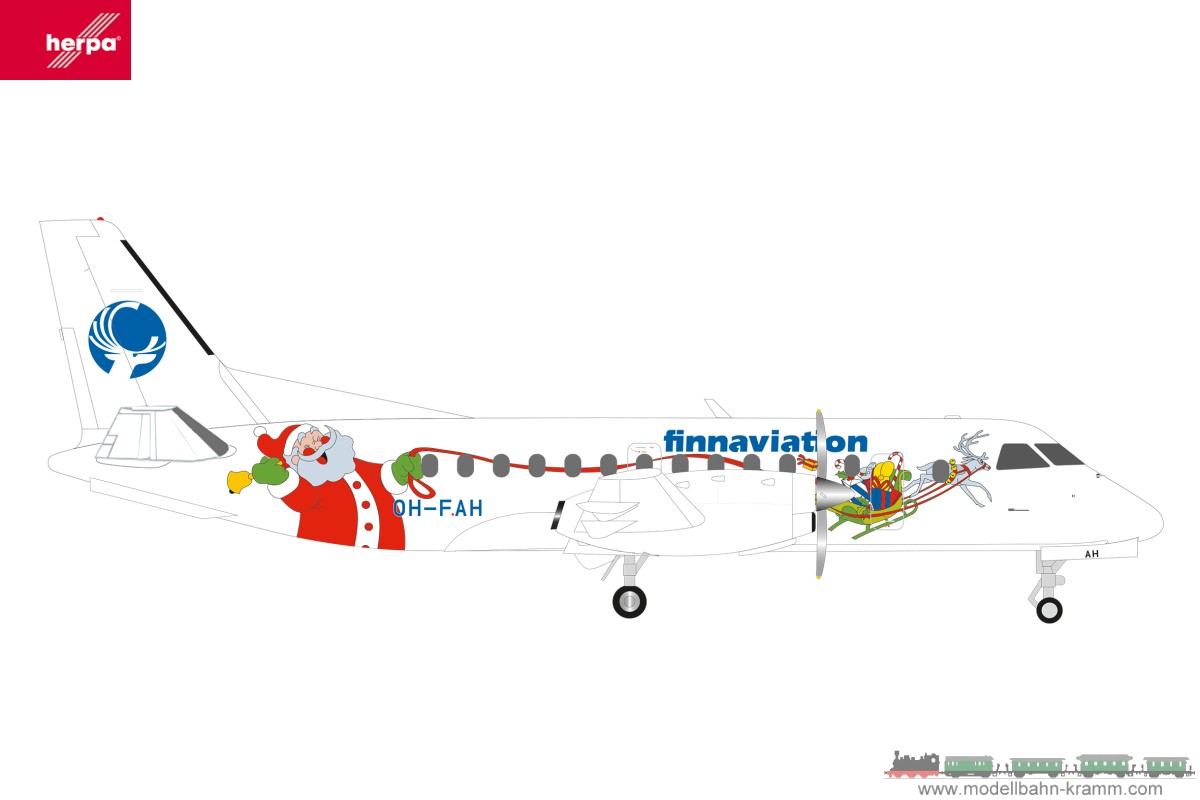 Herpa 573245, EAN 4013150573245: Saab 340 Finnaviation Santa