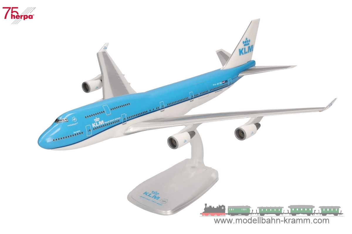 Herpa 611442-001, EAN 4013150353397: 1:250 KLM Boeing 747-400M – PH-BFW City of Shanghai