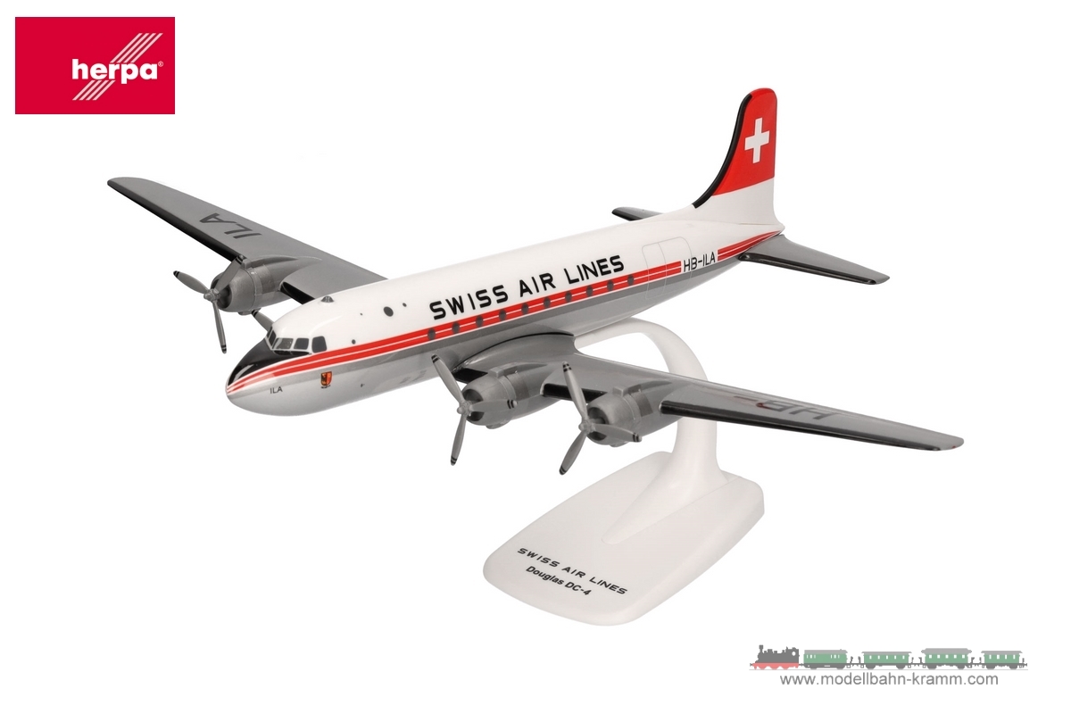 Herpa 614030, EAN 2000075580719: Swissair Douglas DC-4