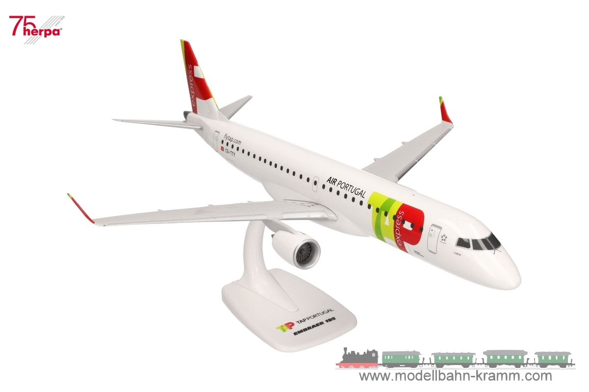 Herpa 614207, EAN 4013150614207: 1:100 TAP Express Embraer E195 – CS-TTY “Lisboa”