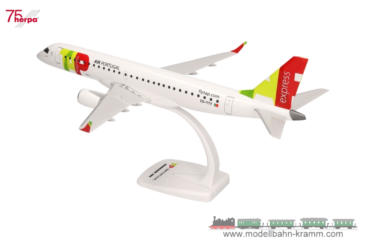 Herpa 614207, EAN 4013150614207: 1:100 TAP Express Embraer E195 – CS-TTY “Lisboa”