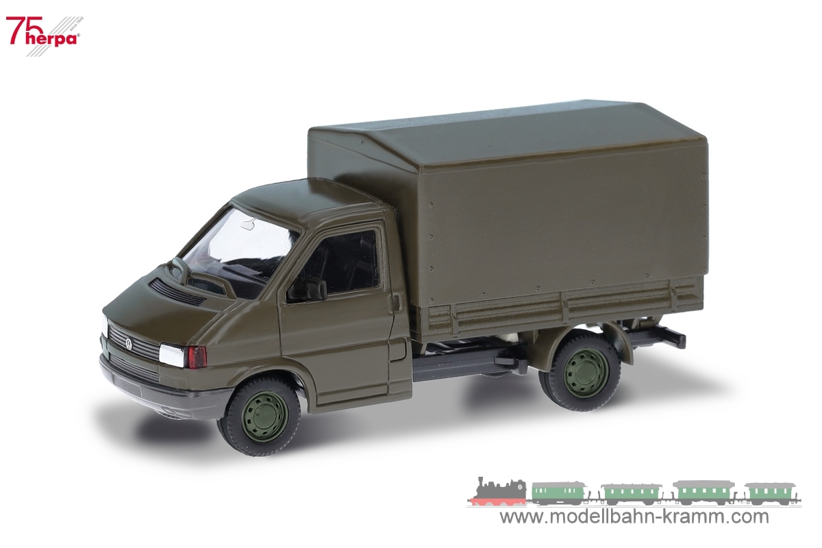 Herpa 700832, EAN 4013150700832: 1:87 Volkswagen (VW) T4 Pritsche Heereslogistikzentrum Wels (Österreich/Wels)