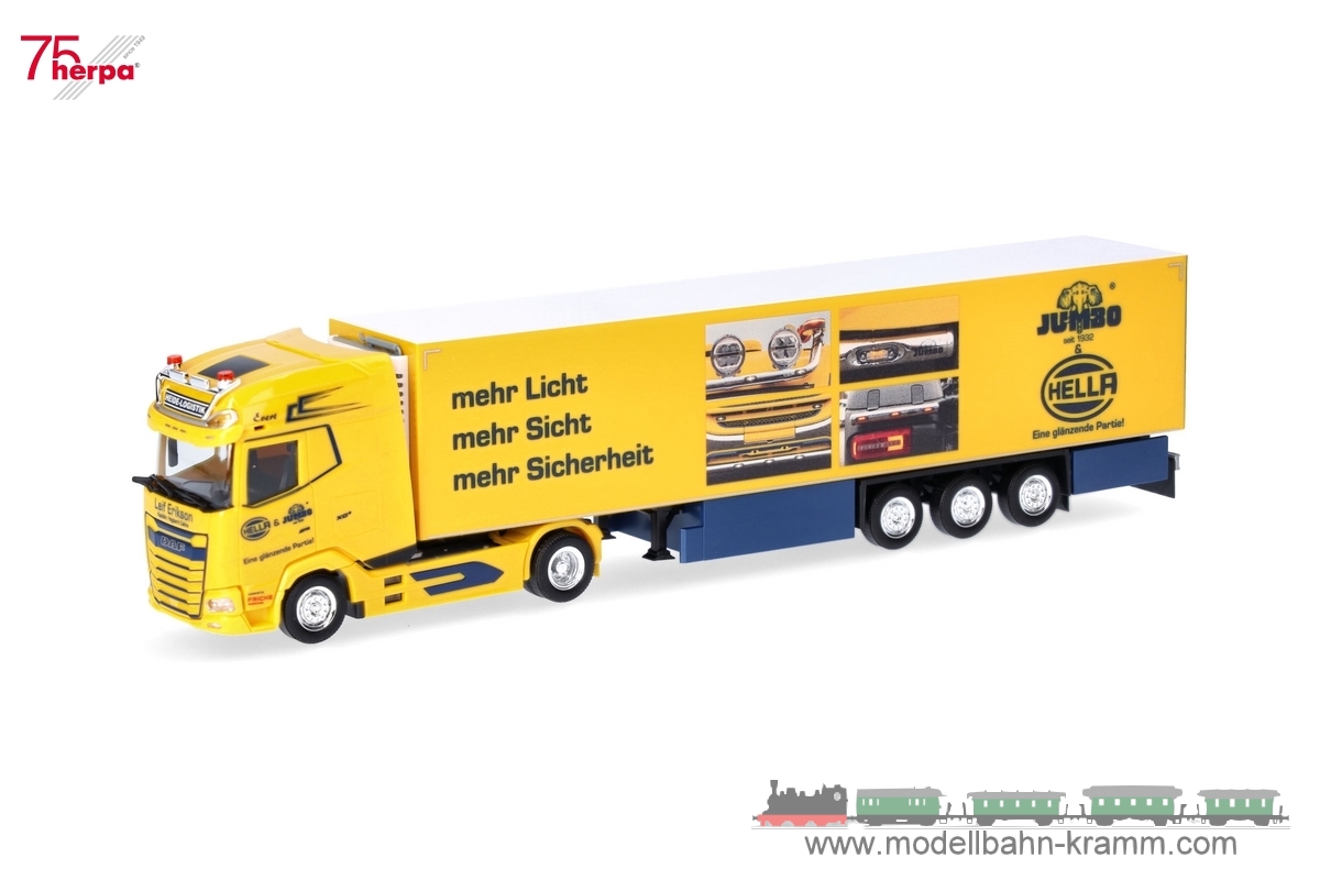 Herpa 956932, EAN 4013150956932: DAF XG+ Kühlkoffer-Sattelzug Heide-Logistik/Hella