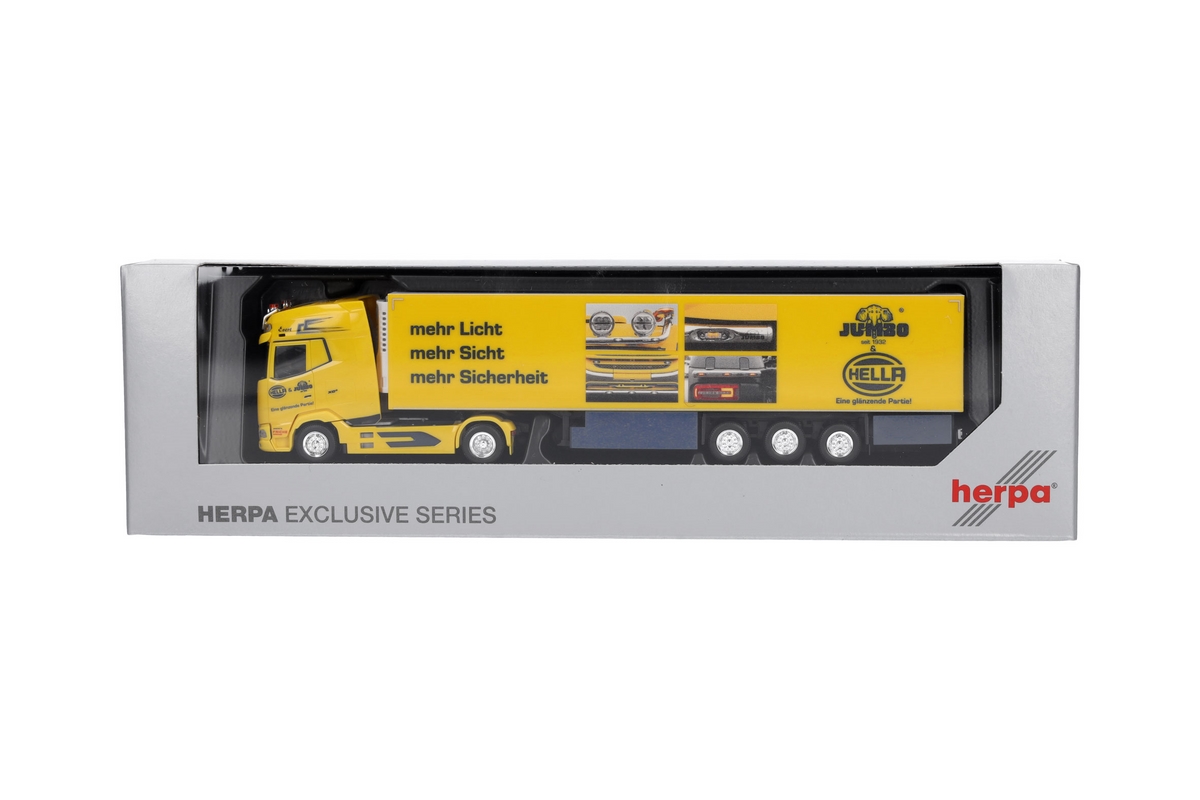 Herpa 956932, EAN 4013150956932: DAF XG+ Kühlkoffer-Sattelzug Heide-Logistik/Hella