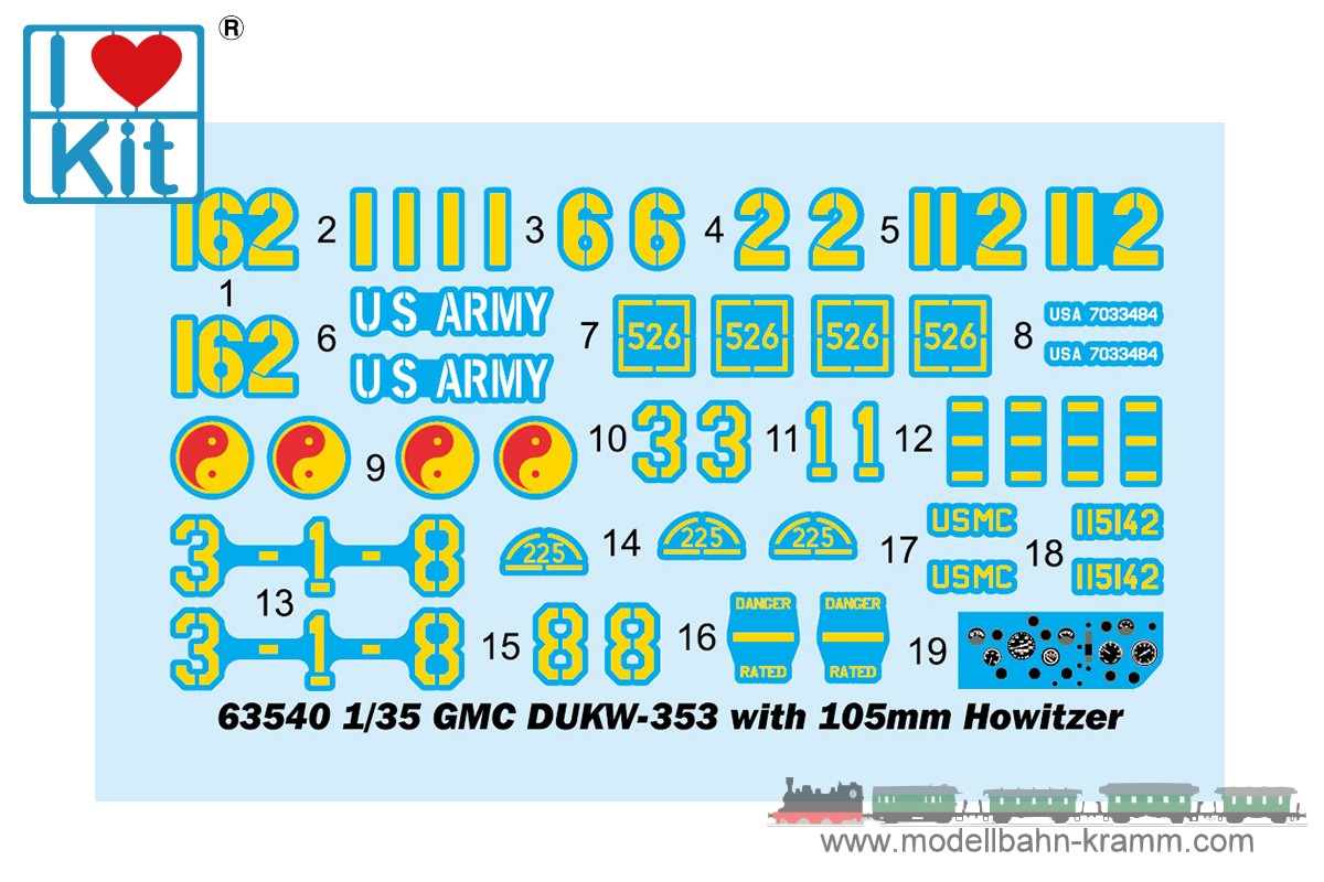 ILOVEKIT 63540, EAN 9580208635408: 1:35 GMC DUKW 353 / 105mm