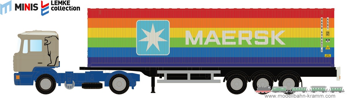 Lemke-Collection MiNis 4066, EAN 4250528622581: N MAN F90 Container-Sattelzug MAERSK