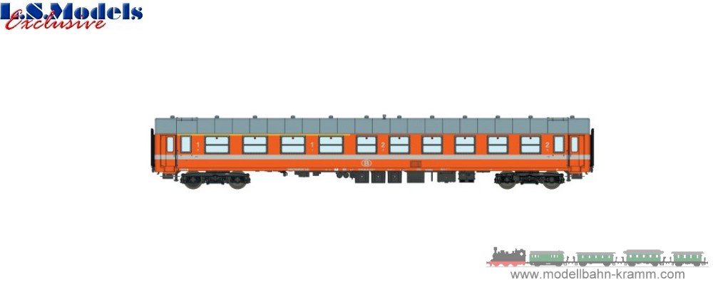 L.S. Models 42182, EAN 2000075679741: H0 DC Personenwagen I4 A4B6, 1./2.Kl. SNCB