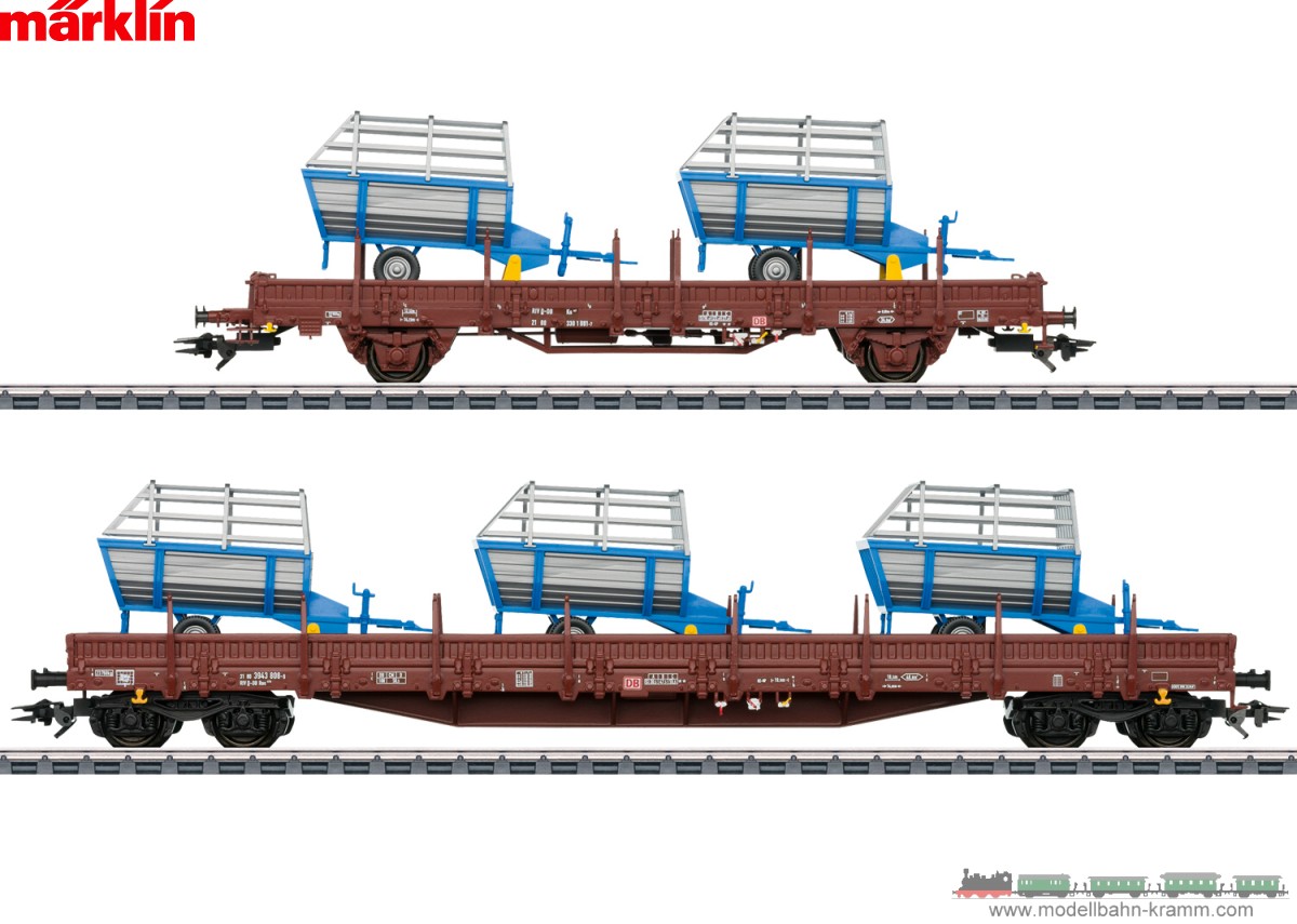 Märklin 46407, EAN 4001883464077: H0 Güterwagen-Set 2 Landwirtschaftliche Geräte DB