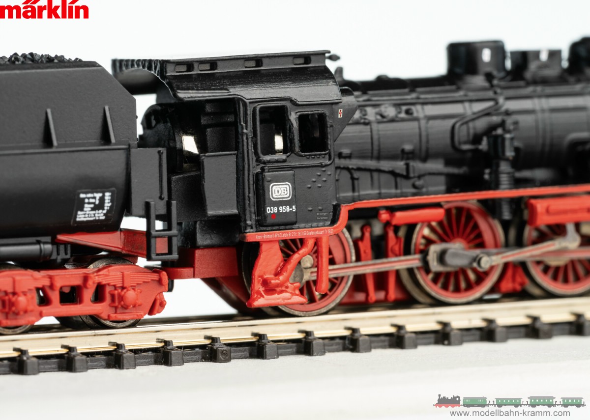 Märklin 88909, EAN 4001883889092: Z Dampflokomotive 038 mit Wannentender DB