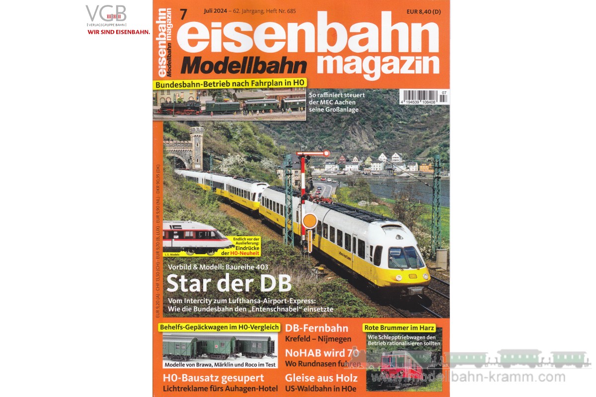 VGB Verlagsgruppe Bahn 009.24.1007, EAN 2000075578525: Eisenbahn Magazin 07/2024