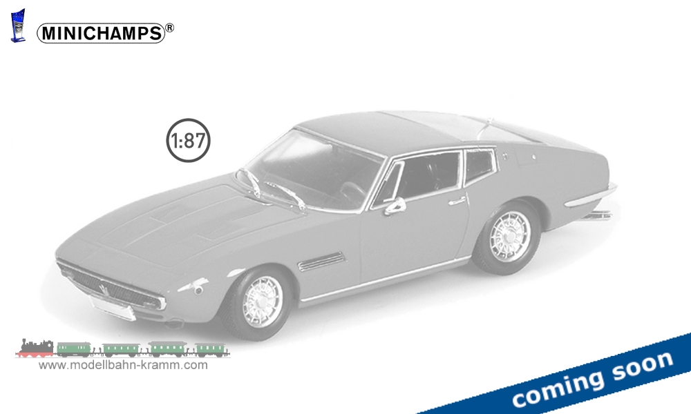 MiniChamps 870123021, EAN 4012138755338: H0/1:87 Maserati Ghibli Coupé dunkelblau 1969