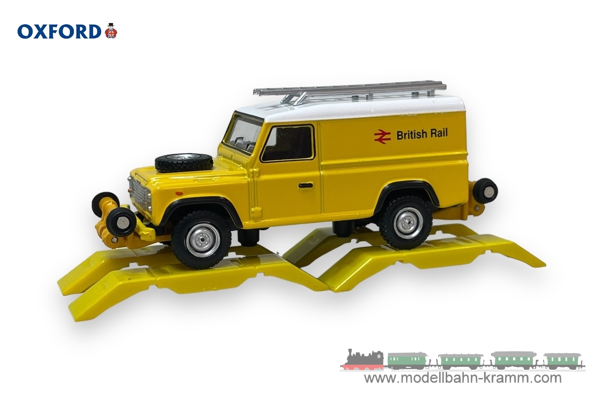 Oxford 76ROR003, EAN 2000075425195: 1:76 Land Rover Defender Railroad British Rail