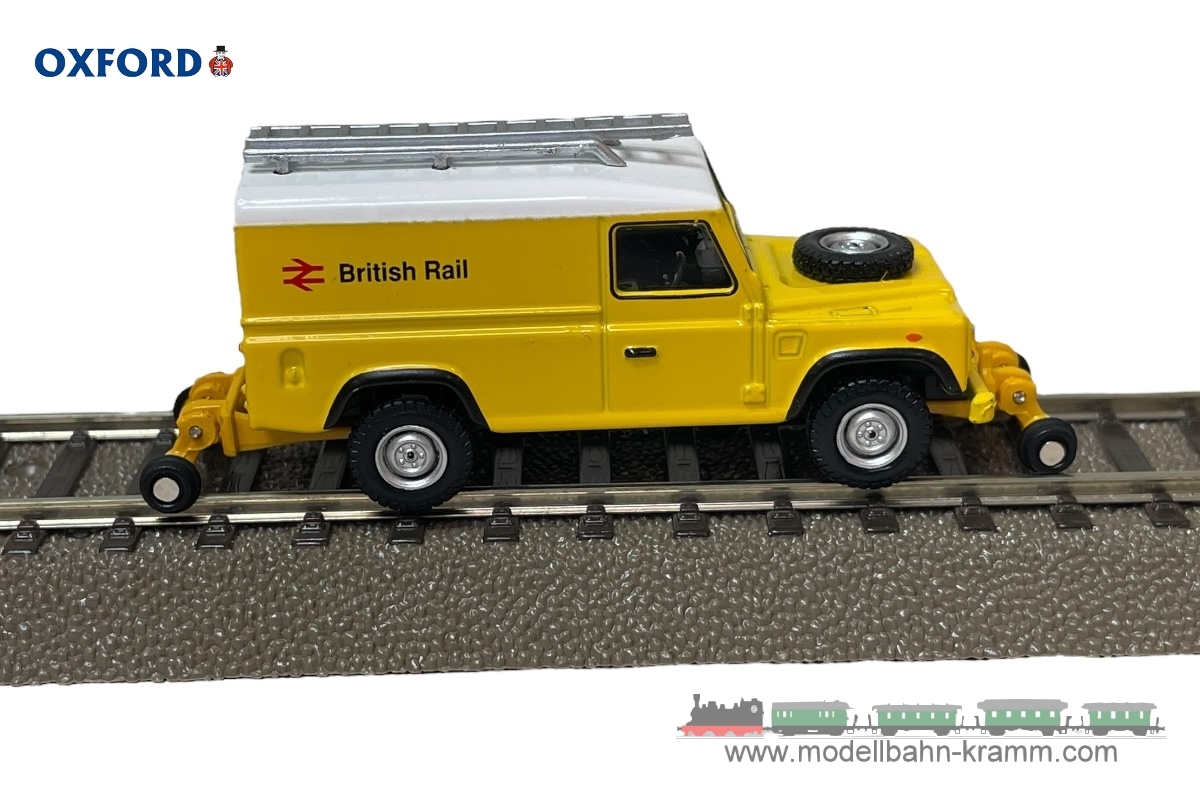 Oxford 76ROR003, EAN 2000075425195: 1:76 Land Rover Defender Railroad British Rail