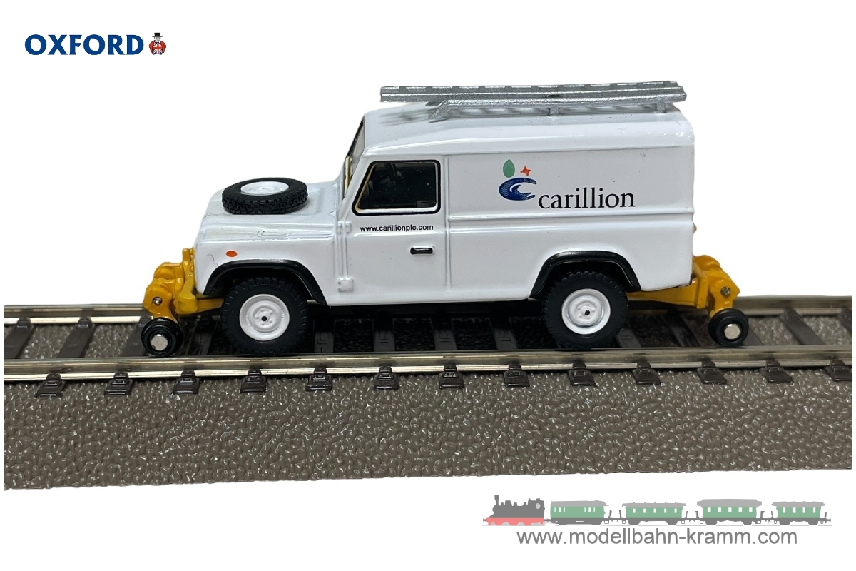 Oxford 76ROR007, EAN 5055530134140: 1:76 Land Rover Defender Railroad Carillion