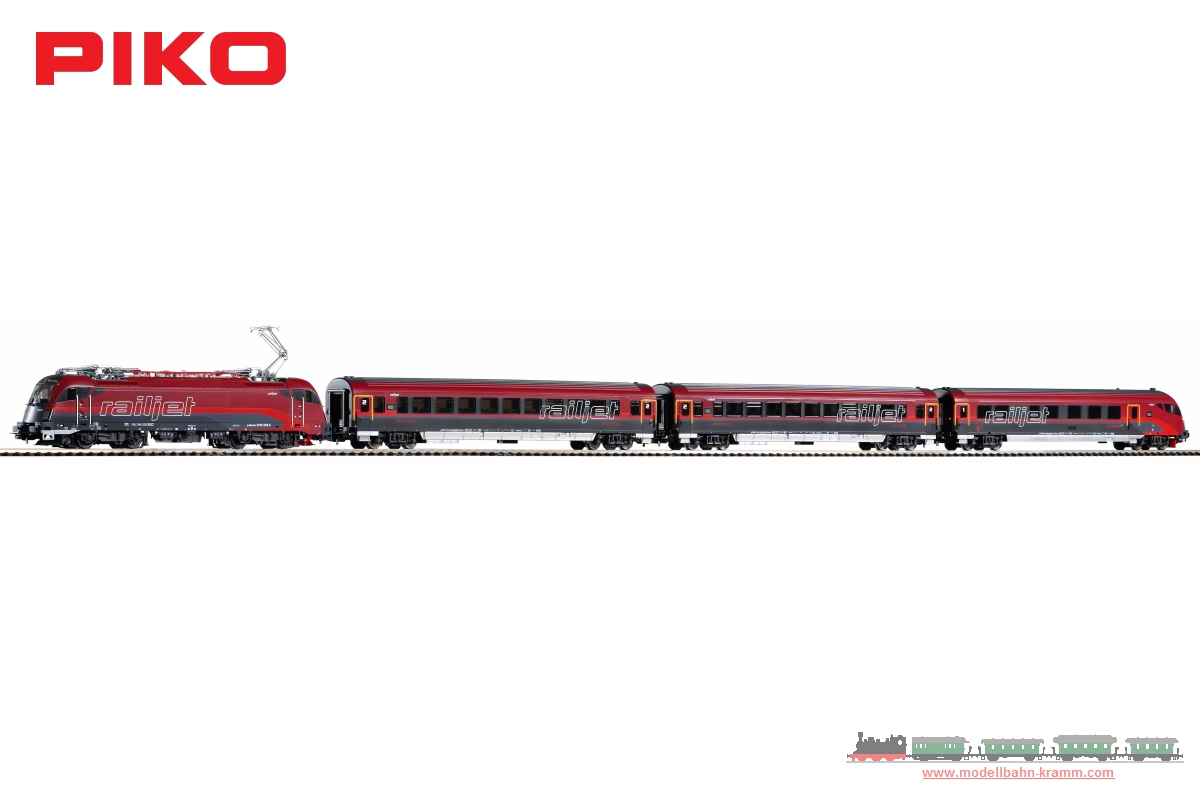 Piko 58131, EAN 4015615581314: H0 DC analog Zugset Railjet Rh 1216 + 3 Wagen ÖBB VI