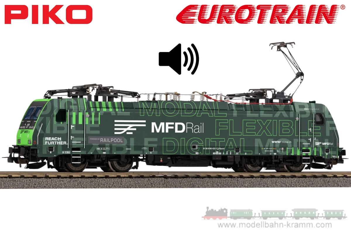 Piko 71331, EAN 4015615713319: H0 AC Sound E-Lok BR 186 MFD Railpool