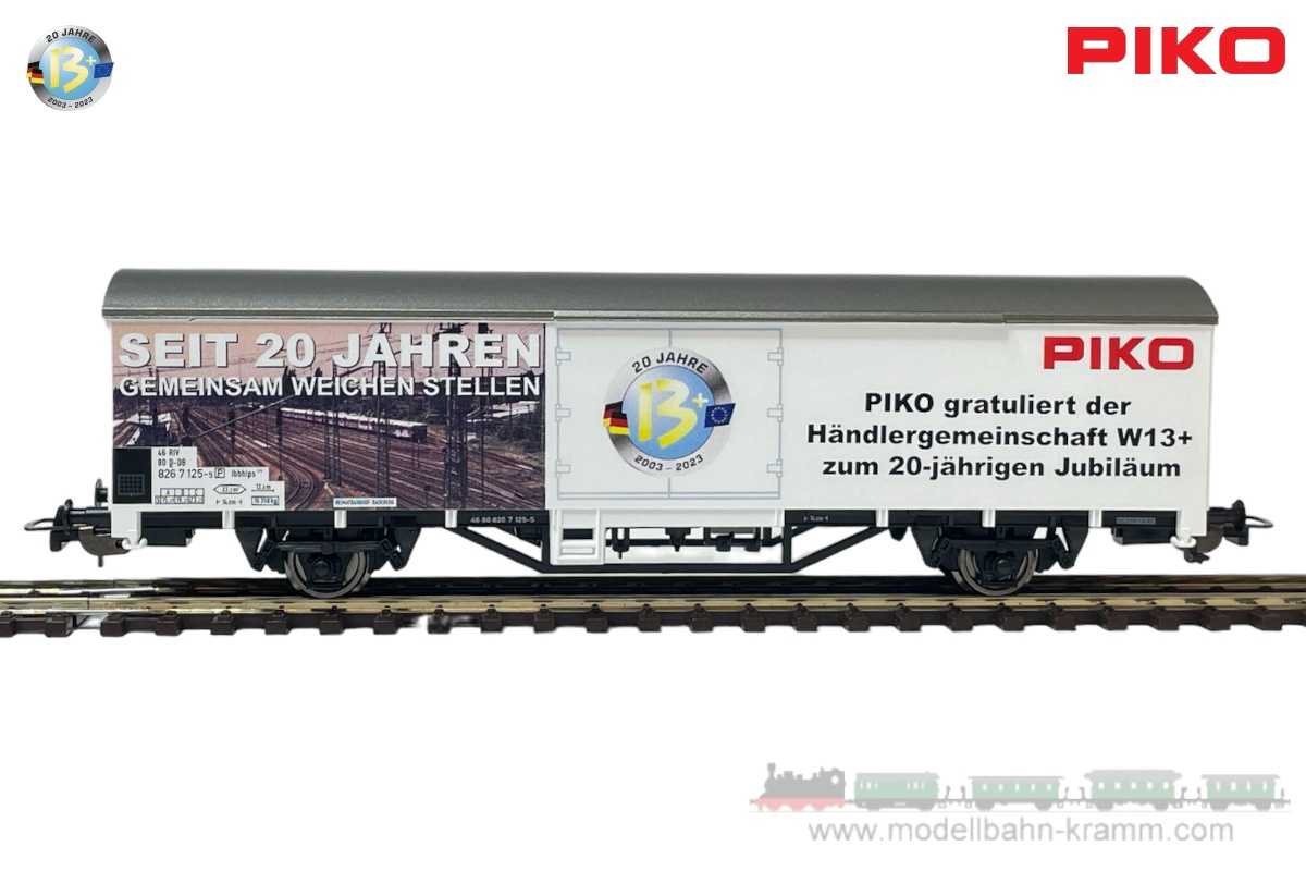 Piko 72230, EAN 4015615722304: H0 DC Gedeckter Güterwagen ´Piko gratuliert der w13+ zum 20-jährigen Jubiläum´