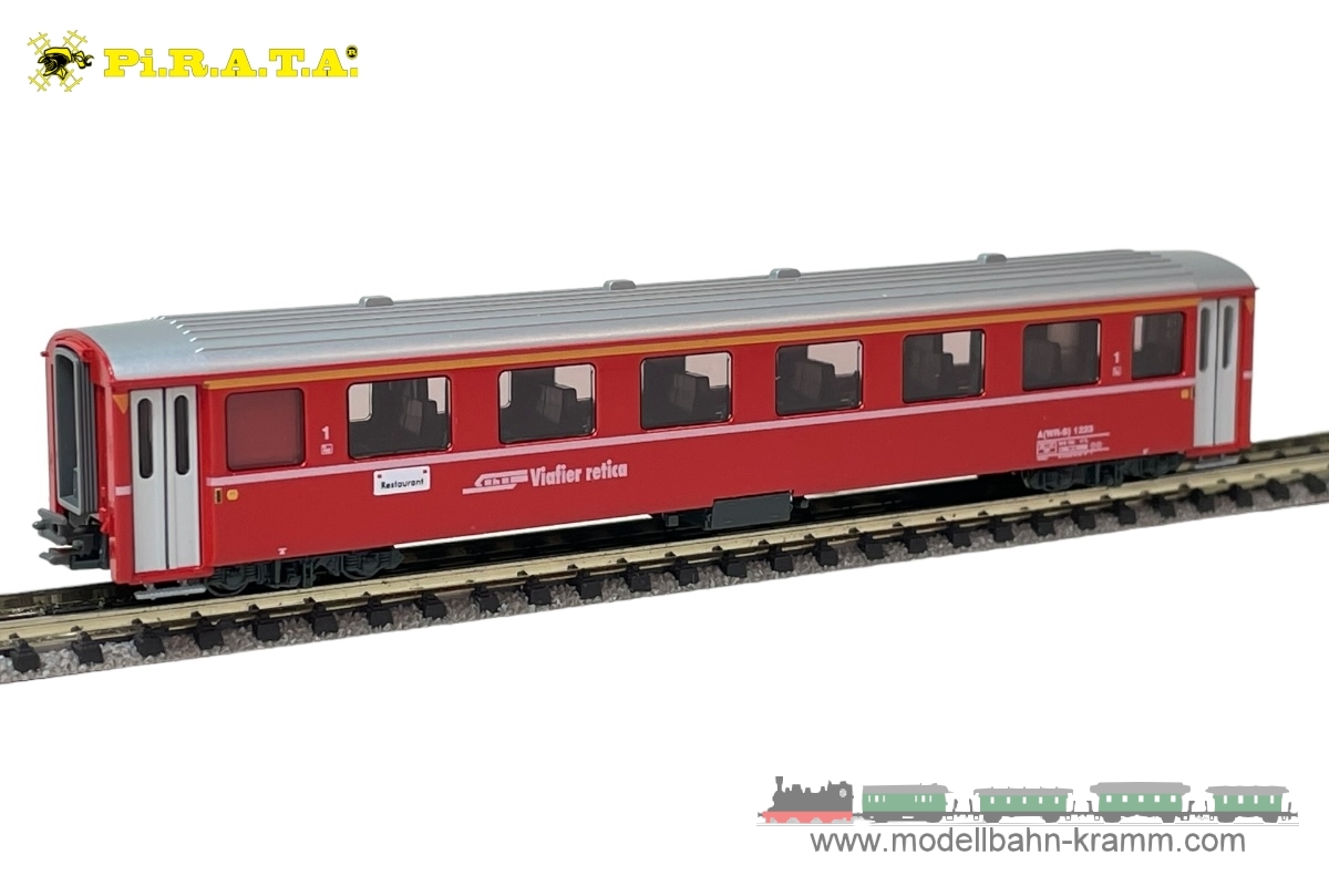 Pirata PI9201, EAN 2000075540287: Speisewagen Wr-s A1223 Typ EW I, rot , RhB