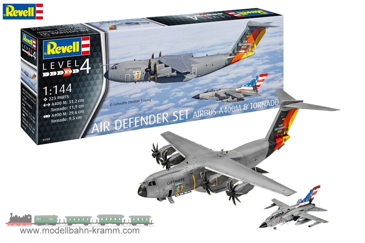 Revell 03789, EAN 4009803037899: 1:144 Air Defender 2023 (A400M Atlas + Tornado IDS)