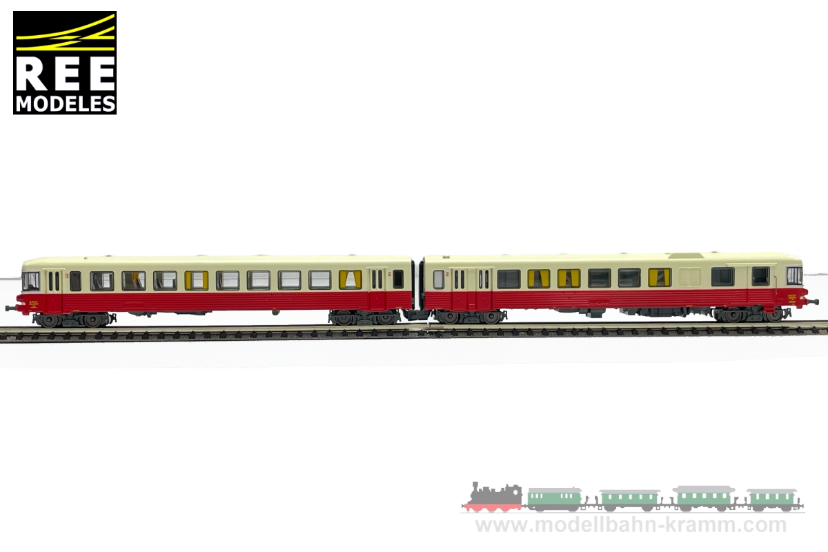REE Modeles NW167, EAN 637913419225: N analog Triebwagen 2teilig XBD 4516 rot/creme SNCF