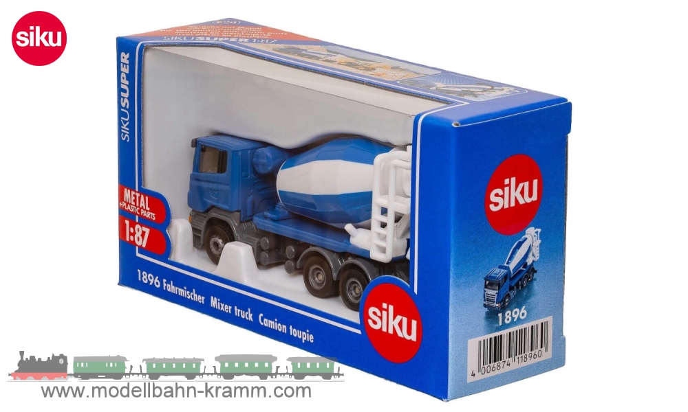 Siku 1896, EAN 4006874118960: Siku Super 1:87 Scania Fahrmischer/Betonmischer