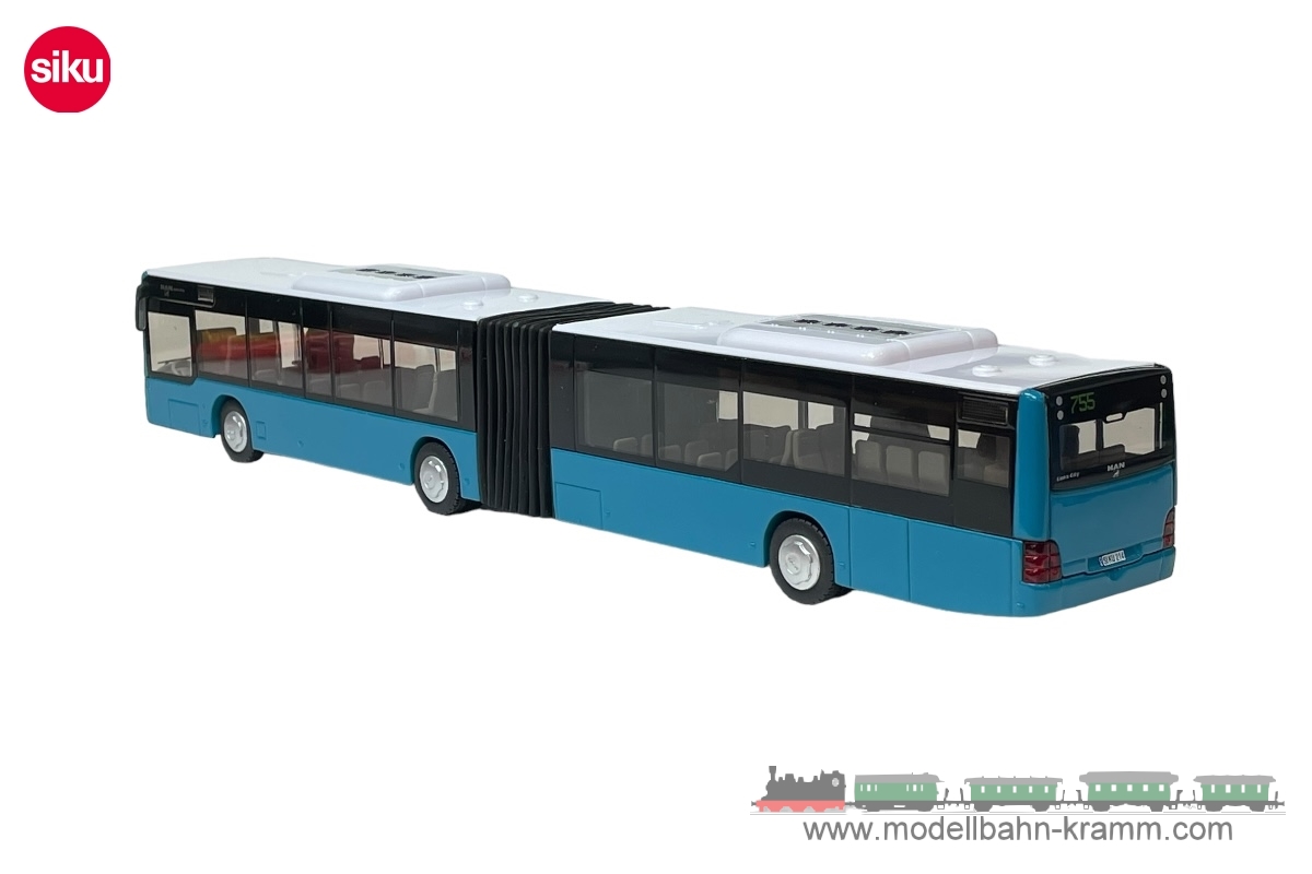 Siku 3736, EAN 4006874437368: Siku Super 1:50 MAN Gelenkbus mit extra Aufklebern